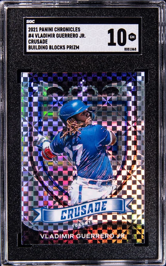 2021 Panini Chronicles Valdimir Guerrero Jr. Crusade Building Blocks Prizm #4 card image