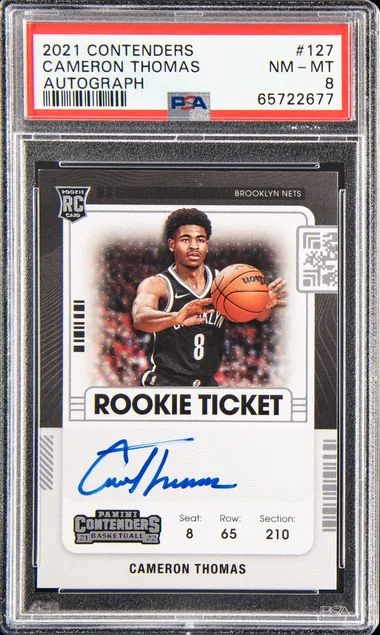 2021 Panini Contenders Cameron Thomas Autograph #127 card image