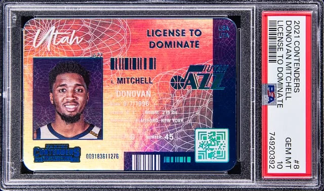 2021 Panini Contenders Donovan Mitchell License To Dominate #8 card image