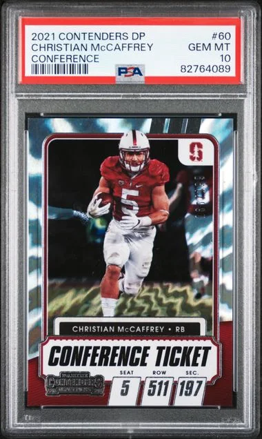 2021 Panini Contenders Draft Picks Christian Mccaffrey Conference #60 card image