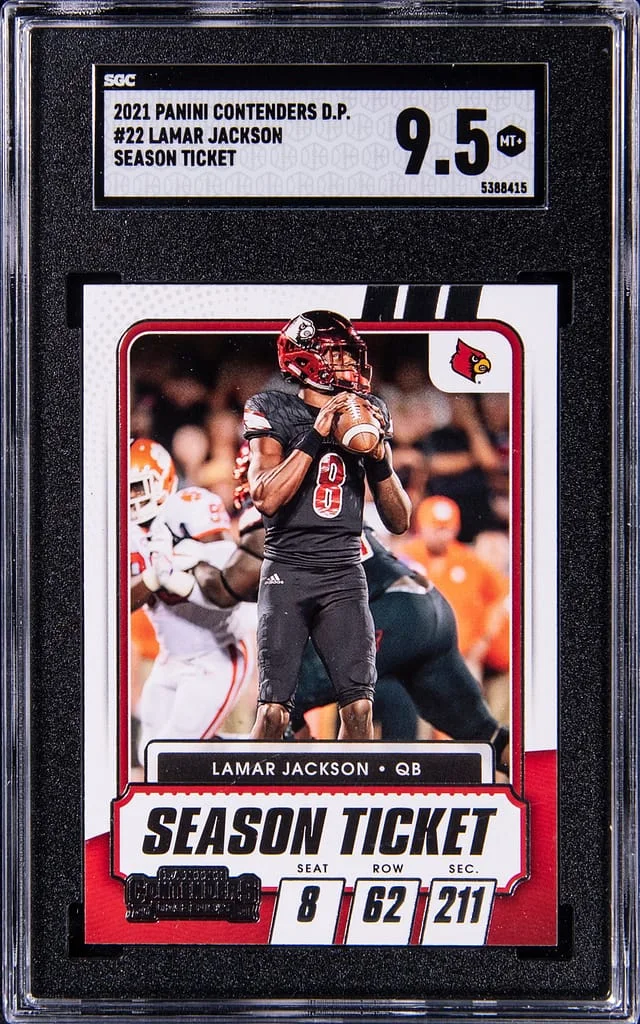 2021 Panini Contenders Draft Picks Lamar Jackson Season Ticket #22 card image