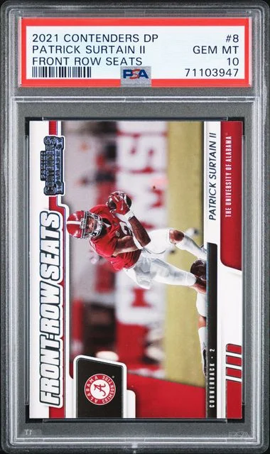 2021 Panini Contenders Draft Picks Patrick Surtain II Front-Row Seats #8 card image