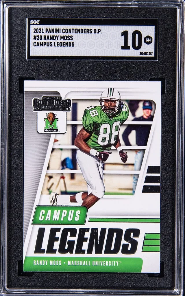 2021 Panini Contenders Draft Picks Randy Moss Campus Legends #20 card image