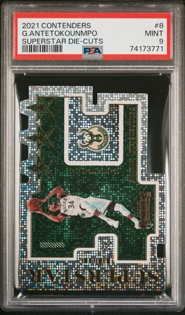 2021 Panini Contenders Giannis Antetokounmpo Superstar Die-Cuts #8 card image
