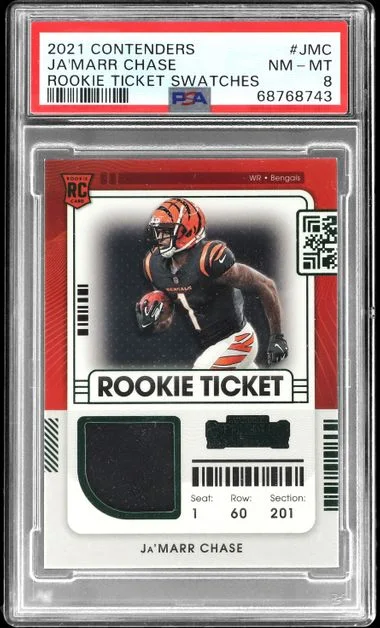 2021 Panini Contenders Ja'Marr Chase Ticket Swatches #RTS-JMC card image