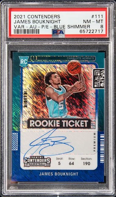 2021 Panini Contenders James Bouknight Variation-Autograph-Premium Edition-Blue Shimmer #111 card image