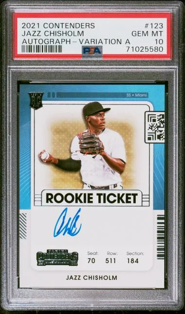 2021 Panini Contenders Jazz Chisholm Autograph Variation A #123 card image