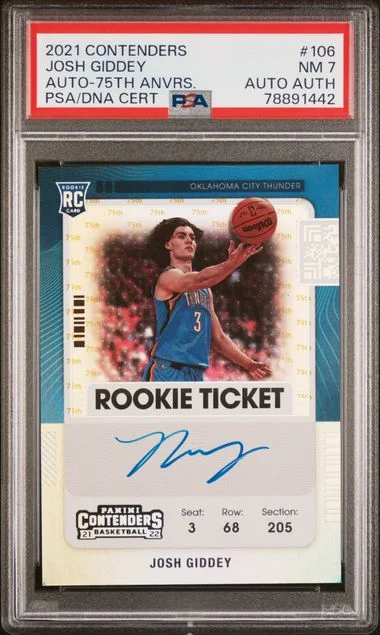 2021 Panini Contenders Josh Giddey Variation-Autograph-Playoff #106 card image