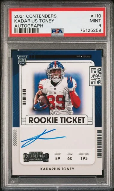 2021 Panini Contenders Kadarius Toney Ticket Autograph #110 card image