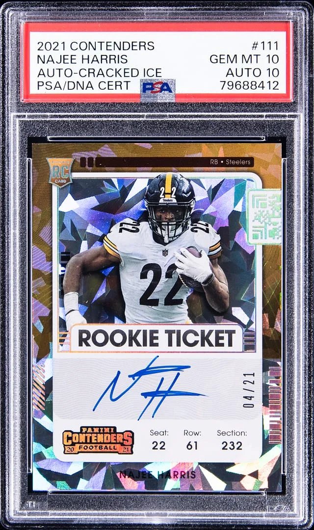 2021 Panini Contenders Najee Harris Autograph Cracked Ice #111 card image