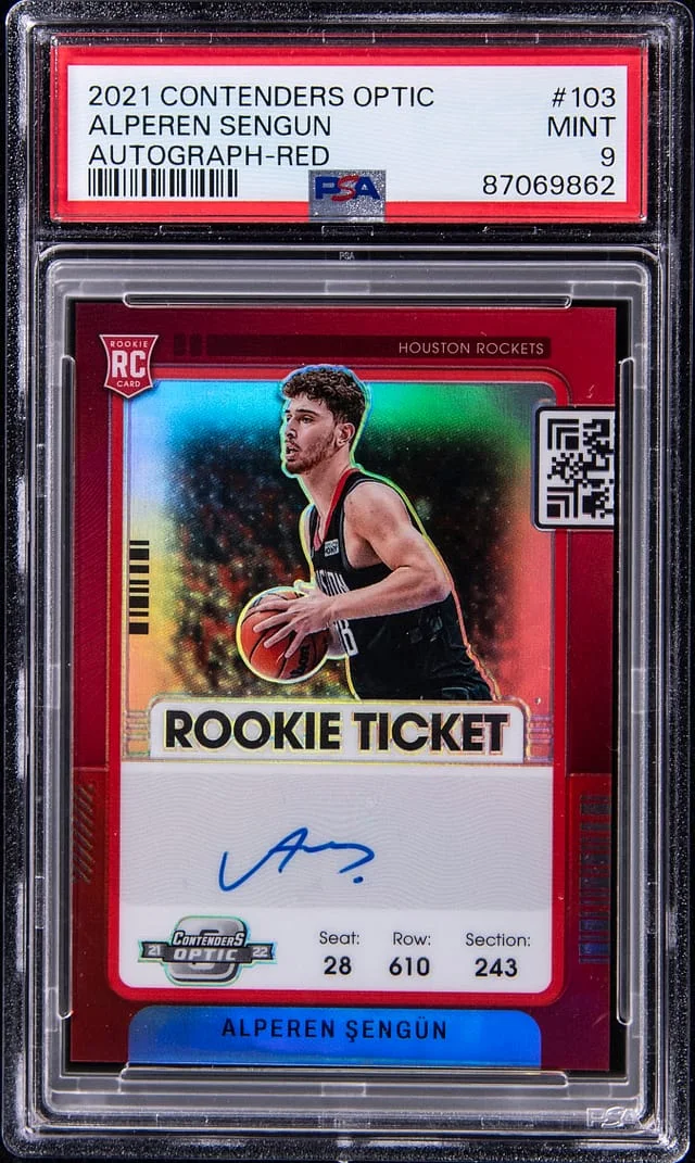 2021 Panini Contenders Optic Alperen Sengun Variation-Autograph-Orange #103 card image