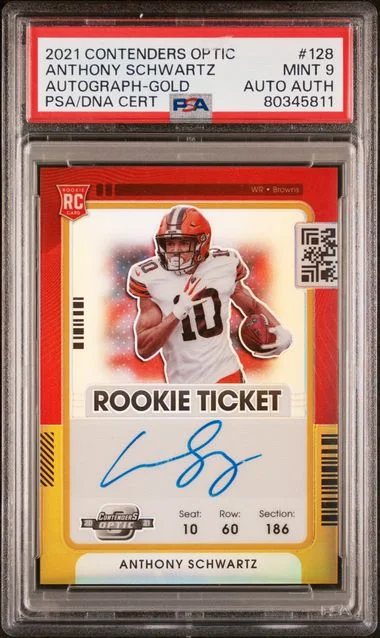 2021 Panini Contenders Optic Anthony Schwartz Autograph-Gold #128 card image