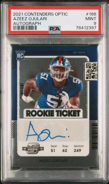 2021 Panini Contenders Optic Azeez Ojulari Autograph #166 card image