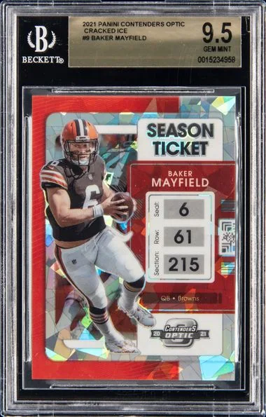 2021 Panini Contenders Optic Baker Mayfield Cracked Ice #9 card image