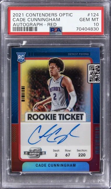 2021 Panini Contenders Optic Cade Cunningham Variation-Autograph #124 card image