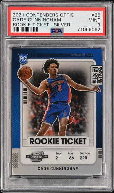 2021 Panini Contenders Optic Cade Cunningham Ticket Silver #25 card image