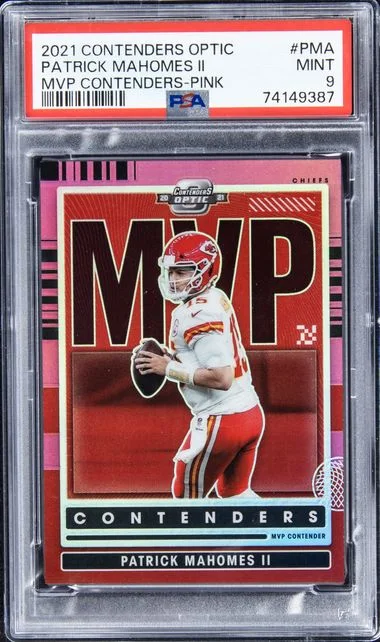 2021 Panini Contenders Optic Contenders Pink Pma Patrick Mahomes II MVP #no-number card image