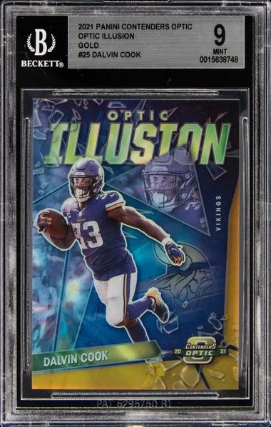 2021 Panini Contenders Optic Dalvin Cook Illusion Gold #25 card image