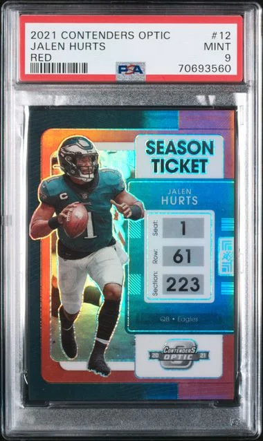 2021 Panini Contenders Optic Jalen Hurts Red #12 card image