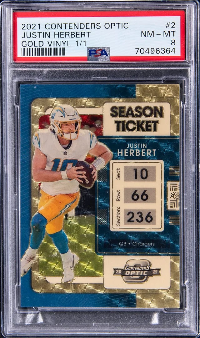 2021 Panini Contenders Optic Justin Herbert Orange #2 card image