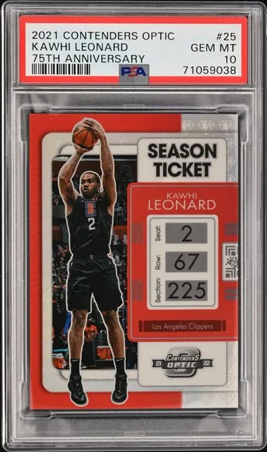 2021 Panini Contenders Optic Kawhi Leonard 75Th Anniversary #25 card image