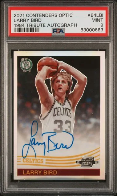 2021 Panini Contenders Optic Larry Bird 1984 Tribute Autographs #84LBI card image