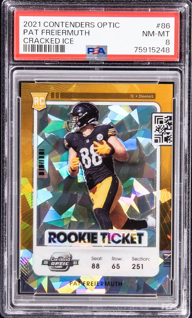 2021 Panini Contenders Optic Pat Freiermuth Ticket Cracked Ice Prizm #86 card image