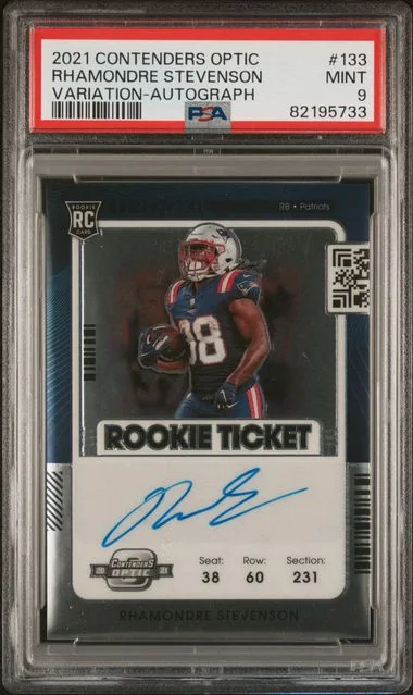 2021 Panini Contenders Optic Rhamondre Stevenson Variation-Autograph #133 card image