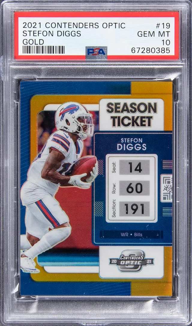 2021 Panini Contenders Optic Stefon Diggs Gold Prizm #19 card image