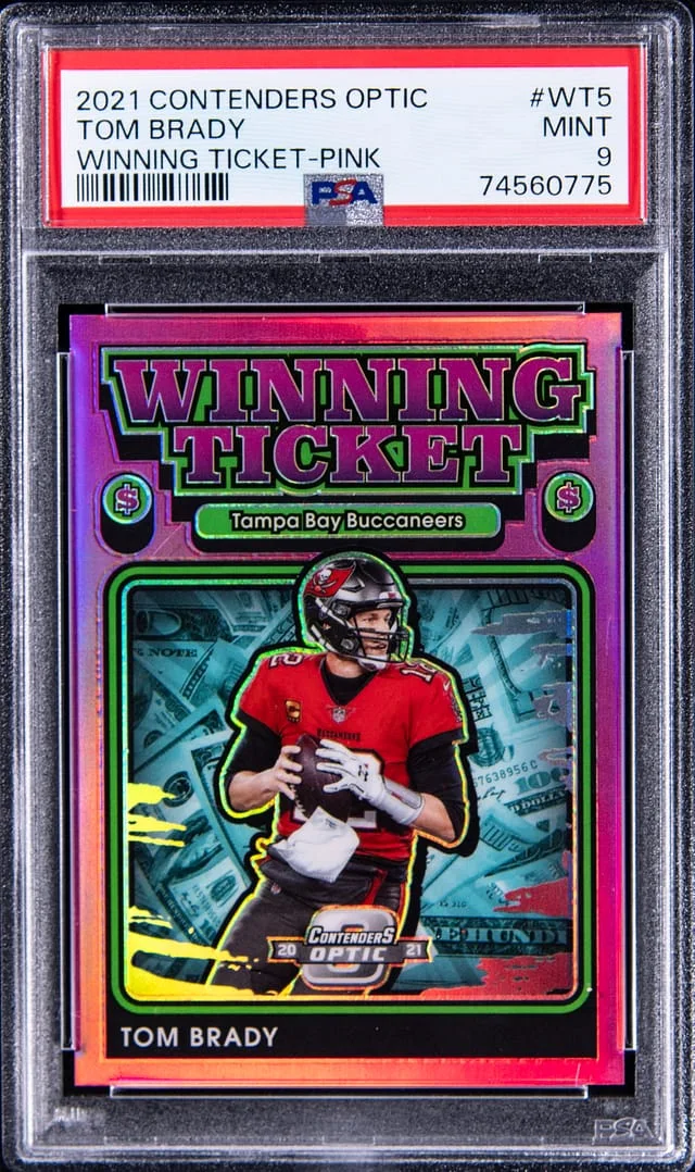 2021 Panini Contenders Optic Tom Brady Winning Tickets Pink #WT5 card image