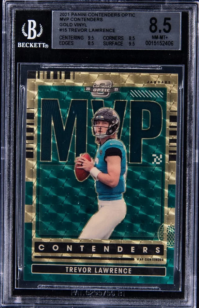 2021 Panini Contenders Optic Trevor Lawrence MVP Contenders Blue #MVP-TLA card image