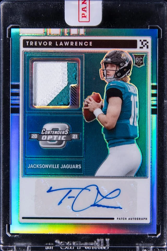 2021 Panini Contenders Optic Trevor Lawrence Patch Autograph #RPA-TLA card image
