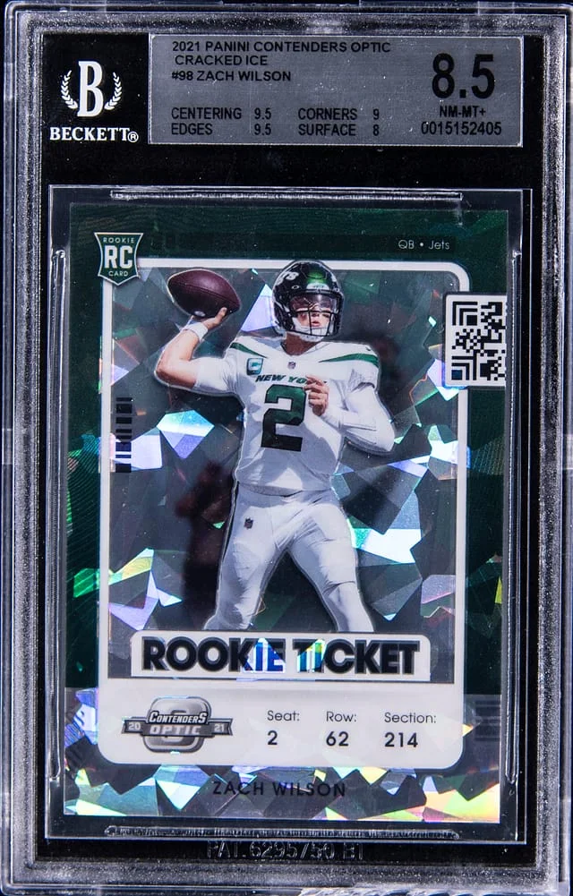 2021 Panini Contenders Optic Zach Wilson Cracked Ice #98 card image