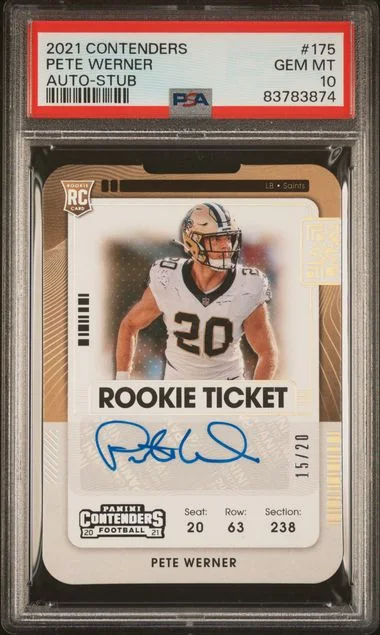 2021 Panini Contenders Pete Werner Autograph-Stub #175 card image