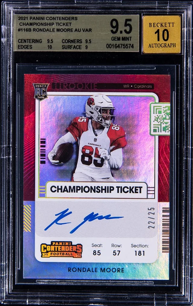 2021 Panini Contenders Rondale Moore Championship Ticket Autographs Variation #116B card image