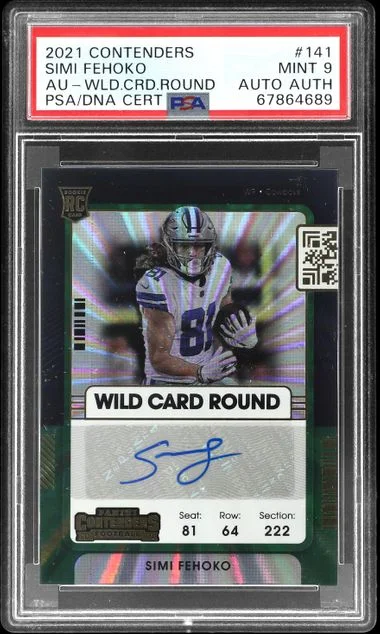 2021 Panini Contenders Simi Fehoko Autograph-Wild Card Round #141 card image