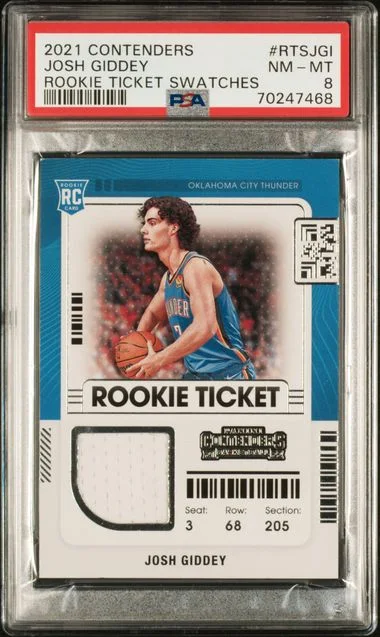 2021 Panini Contenders Ticket Swatches Rtsjgi Josh Giddey #no-number card image