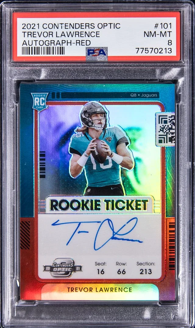 2021 Panini Contenders Trevor Lawrence Ticket Red #101 card image