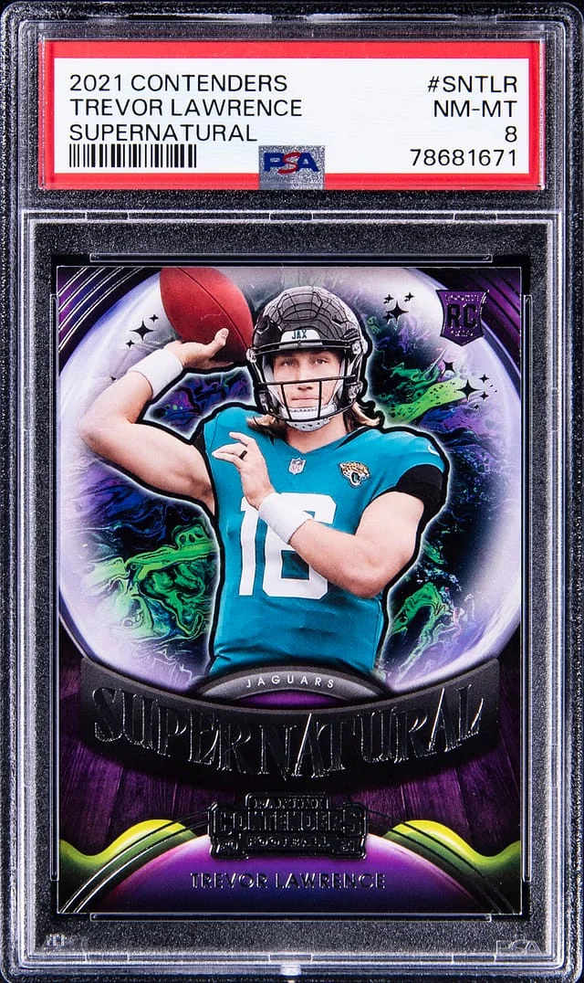 2021 Panini Contenders Trevor Lawrence Supernatural #SNTLR card image