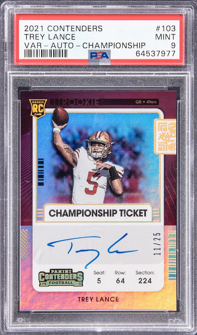 2021 Panini Contenders Trey Lance Season Ticket Variation #103 card image