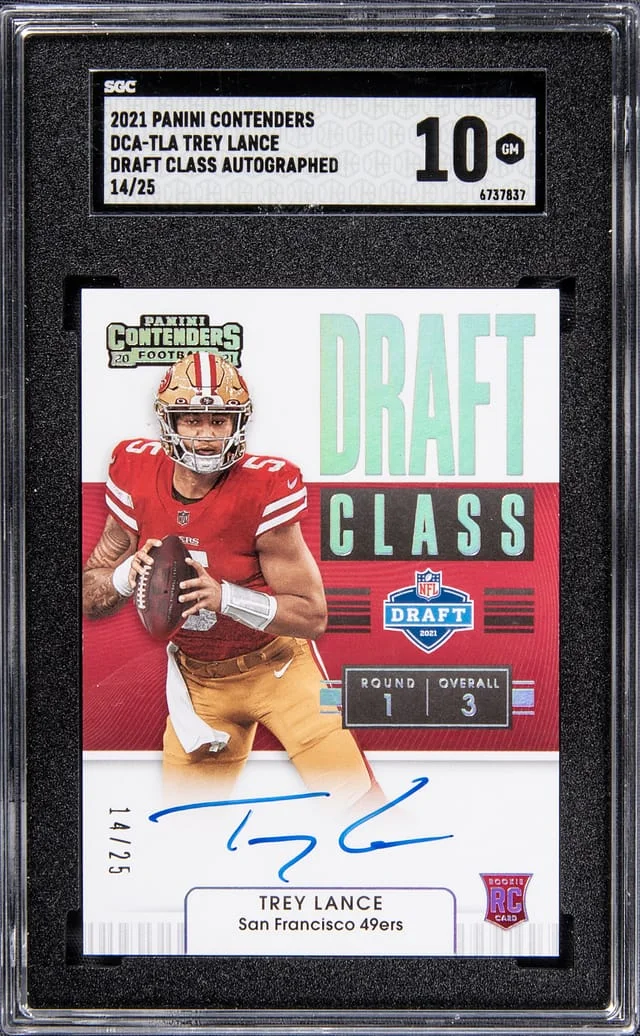 2021 Panini Contenders Trey Lance Draft Class Autographs #DCA-TLA card image