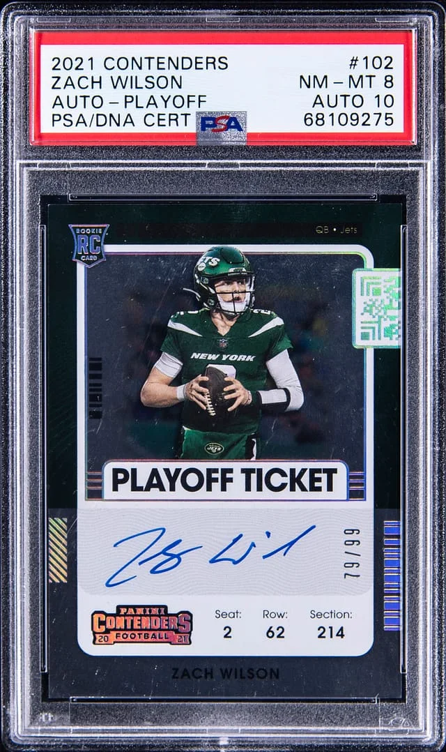 2021 Panini Contenders Zach Wilson Ticket #102 card image