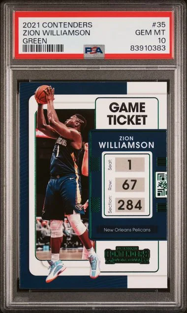 2021 Panini Contenders Zion Williamson Green #35 card image