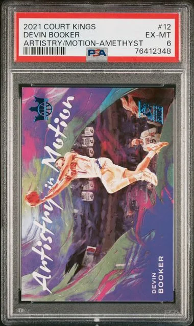 2021 Panini Court Kings Devin Booker Artistry In Motion Amethyst #12 card image