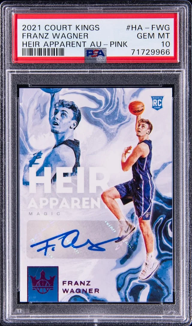 2021 Panini Court Kings Franz Wagner Heir Apparent Autographs Pink #HA-FWG card image
