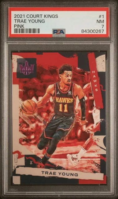 2021 Panini Court Kings Trae Young Pink #1 card image