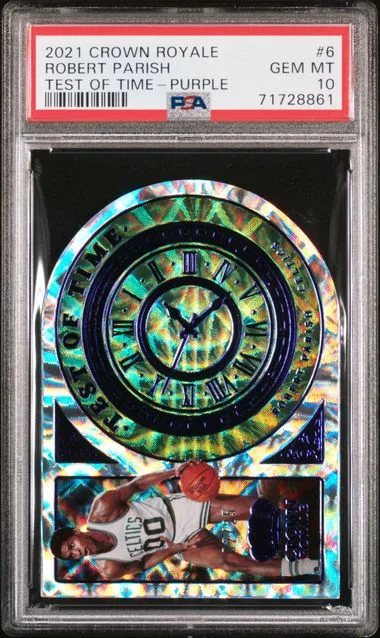 2021 Panini Crown Royale Robert Parish Test Of Time Purple #6 card image