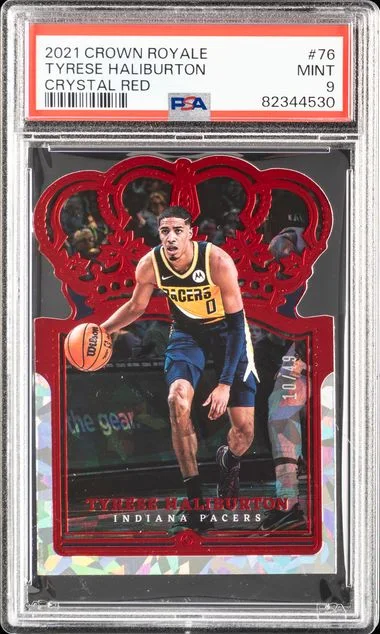 2021 Panini Crown Royale Tyrese Haliburton Crystal Red #76 card image