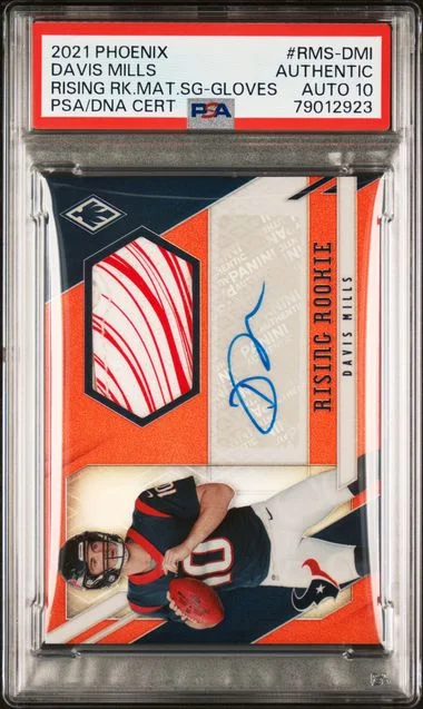 2021 Panini Davis Mills Phoenix Rising Material Signatures Gloves #RMS-DMI card image