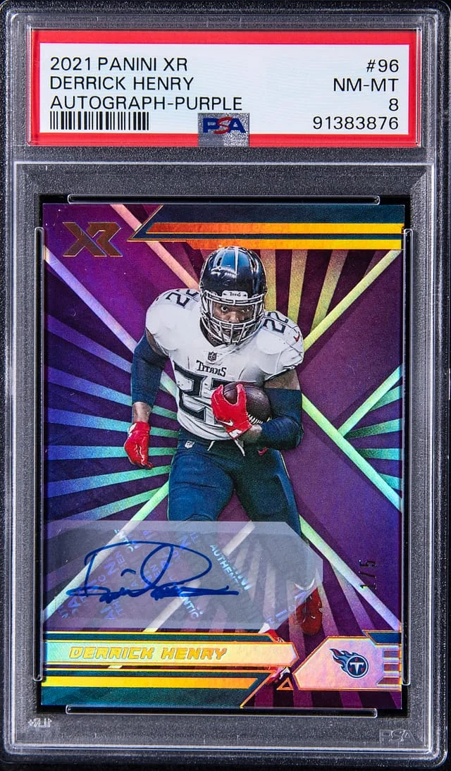 2021 Panini Derrick Henry Xr Autograph Purple #96 card image